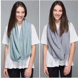 Lululemon Vinyasa wrap scarf mint and grey